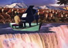 Pianist at waterfalls.